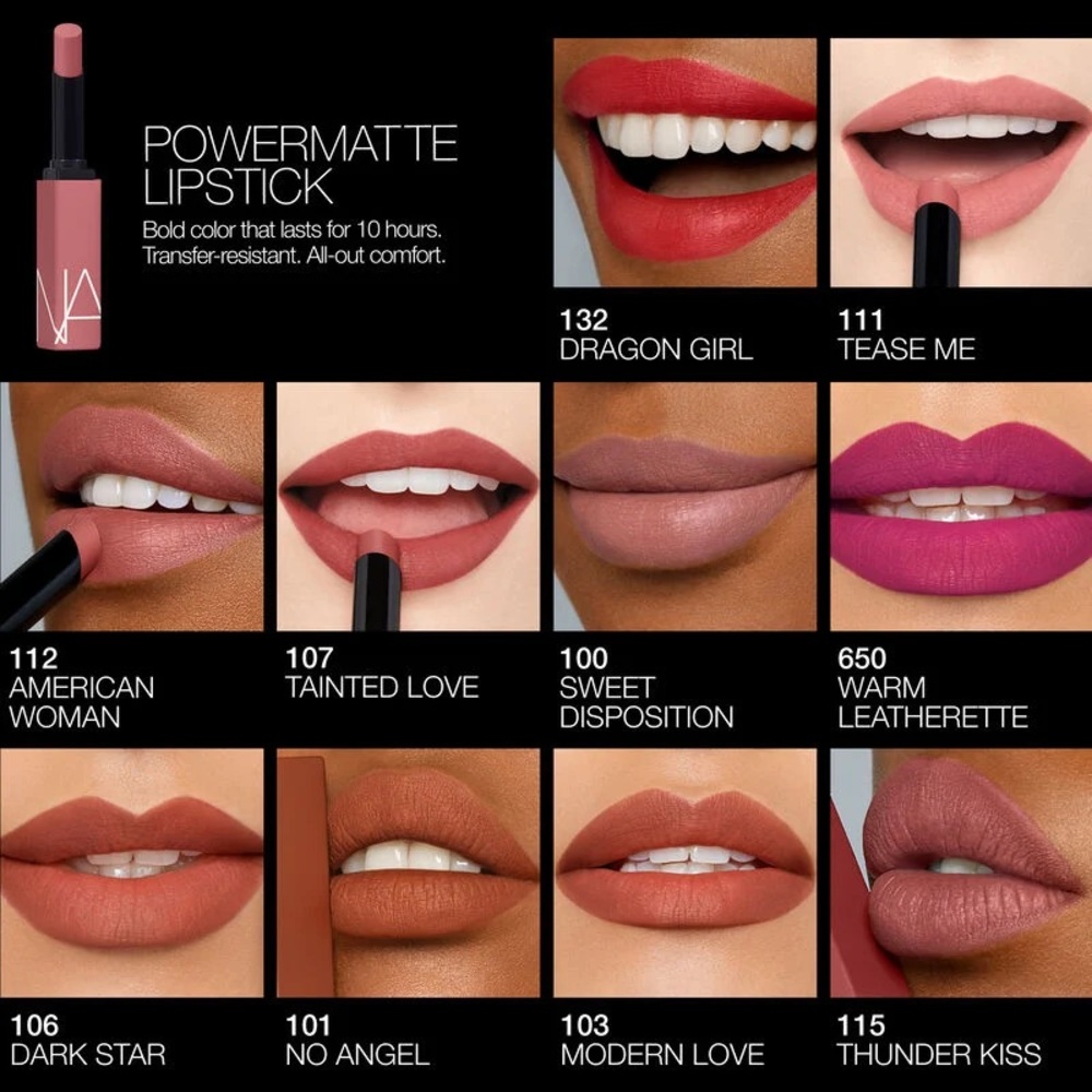 Ⓜ️Warm Leatherette NARS Powermatte Lipstick Rich Berry Pink Brand New in Box - Picture 3 of 7